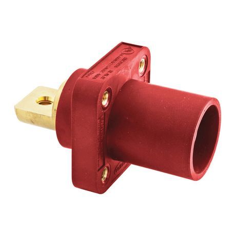 Wiring Device-Kellems HBLMRBR 16 Series 1-Conductor 1-Phase Flanged Heavy Duty Industrial Grade Male Standard Single Pole Receptacle, 600 VAC, 250 VDC, 300/400 A, 4 to 4/0 AWG Wire, Screw Connection