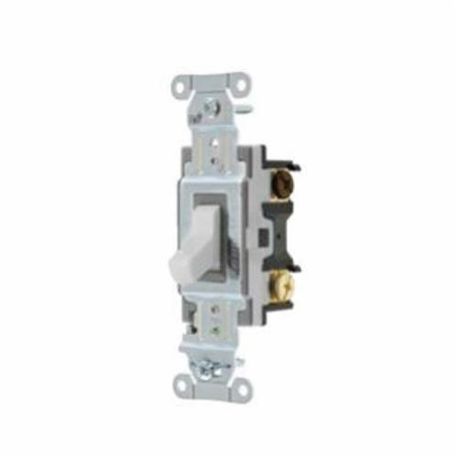 Wiring Device-Kellems CS320W 3-Way Toggle Switch, 120/277 VAC, 20 A, 1/2 hp Power