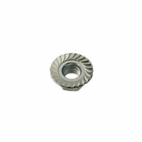 BBI 857260 Case Hardened Hex Head Serrated Flange Locknut, Measurement System: Imperial, 3/8-16 Thread, Low Carbon Steel, Zinc CR+3