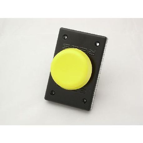 REES 00662-004 Non-Illuminated Rectangular Heavy Duty Pushbutton, 2-1/4 in, #09 NO/NC Contact Configuration, Slow Make/Slow Break Contact, Hand Operator, Yellow/Black