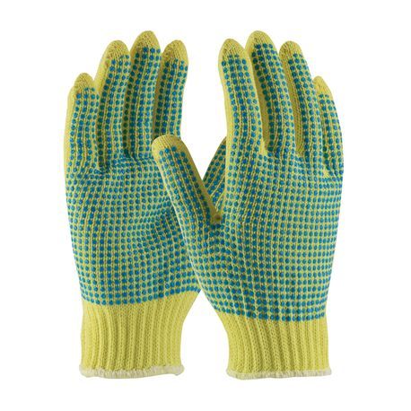 PIP® Kut-Gard® 08-K300PDD/M Medium Weight Cut Resistant Gloves, M, 2-Sided PVC Dots Coating, DuPont™ Kevlar® Fiber, Elastic/Knit Wrist Cuff, Resists: Abrasion, Cut and Heat, ANSI Cut-Resistance Level: A2