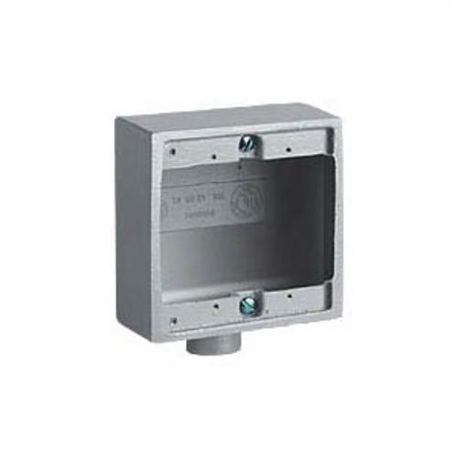 Killark® 2FS-2 Type FS Shallow Device Box With Internal Ground Screw, Aluminum, 32 cu-in Capacity, 2 Gangs, 2 Outlets, 4-5/8 in H x 4-11/16 in W x 2 in D Dimensions