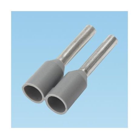 Panduit® Reel Smart™ FSD76-8-3K8 Type FSD DIN End Sleeve On-Reel Single Insulated Wire Ferrule, 18 AWG Stranded Conductor, 0.57 in L, Copper, Gray