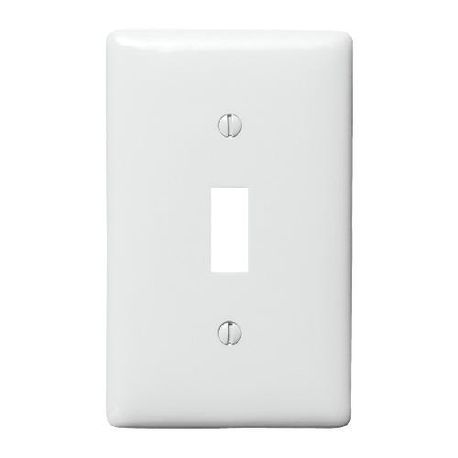 PREMISE WIRING NPJ1W Mid-Size Standard Wallplate, 1 Gang, 4.88 in H x 3.13 in W, Nylon, White