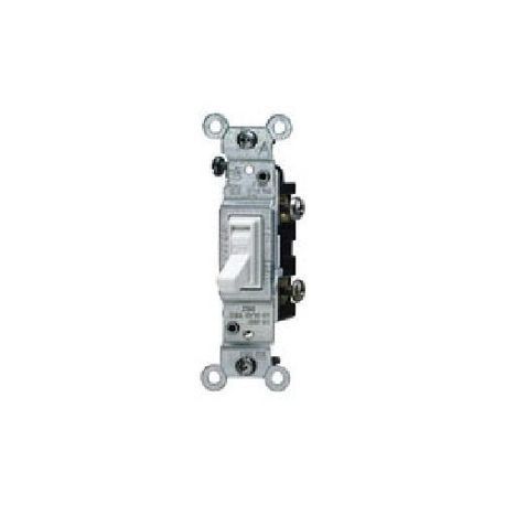 Leviton® 1451-WCP Toggle Switch, 120 VAC, 15 A, 1/2 hp Power