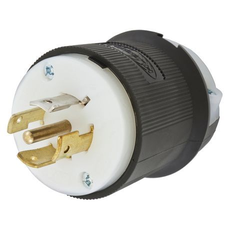 Wiring Device-Kellems HBL2521ST - Twist-Lock® Edge Plug with Spring Termination, 20A, 277/480V, L22-20R, Black and White , Plug, 4 Poles, 5 Wires, Screwless Termination