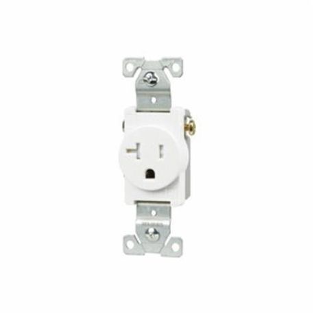 Cooper Single Recessed Receptacle w/ Clock Hanger White 125-Volt Resistant 15A Cooper Single Recessed Receptacle w/ Clock Hanger White 125-Volt Resistant 15A