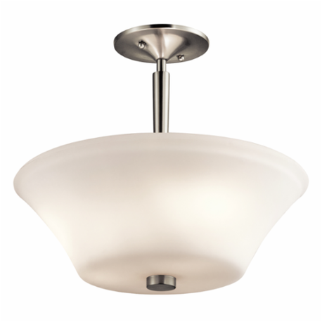 Kichler 43669ni Aubrey Semi Flush Lighting 3 A19 Incandescent Kichler 43669ni Aubrey Semi Flush Lighting 3 A19 Incandescent Lamp 100 W Fixture 120 Vac Brushed Nickel Housing
