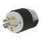 Wiring Device-Kellems Twist-Lock® Insulgrip® HBL4770C Grounding Locking Plug, 277 VAC, 15 A, 2 Pole, 3 Wires, Black/White