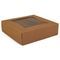 Kraft 9" x 9" x 2.5" Bakery Boxes with Window (24133K)