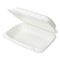AmerCareRoyal® White 8" x 8" x 3" Mineral Filled Hinged Container (MFHL8831CWLW)