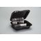 Genpak® 9.25" x 9.25" x 3" Black Foam 3 Section Hinged Container (SN203-3L)