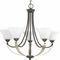 Progress Lighting® Design Series™ P400012-020 Noma Transitional Luxury New Traditional Chandelier, (5) A19 Incandescent Lamp, 120 VAC, Antique Bronze Painted Housing