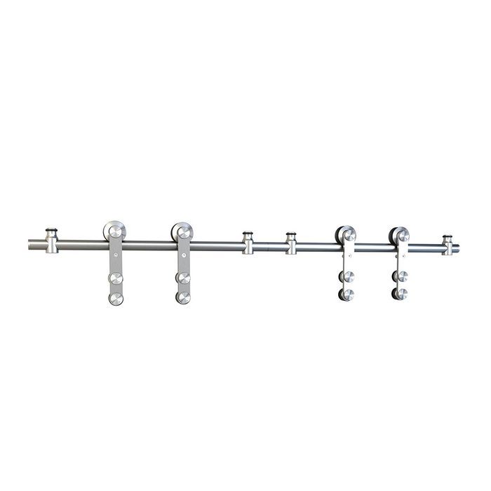 Glass Barn Door Hardware Kit For 2 Doors Up To 34in W Sdh Dg02 Ss Ouer Glass Barn Door Hardware Kit For 2, Glass Barn Door With Sliding Door Hardware Kit