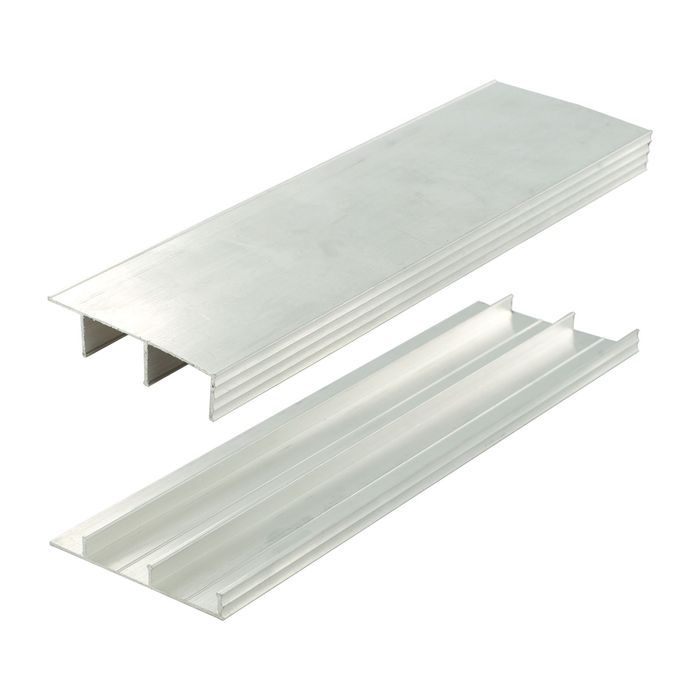 Upper Lower Aluminum Sliding Door Track For 3 4in Wood Doors Mill Finish 12ft Length Ouer Upper Lower Aluminum Sliding Door Track, Aluminum Sliding Door Bottom Track