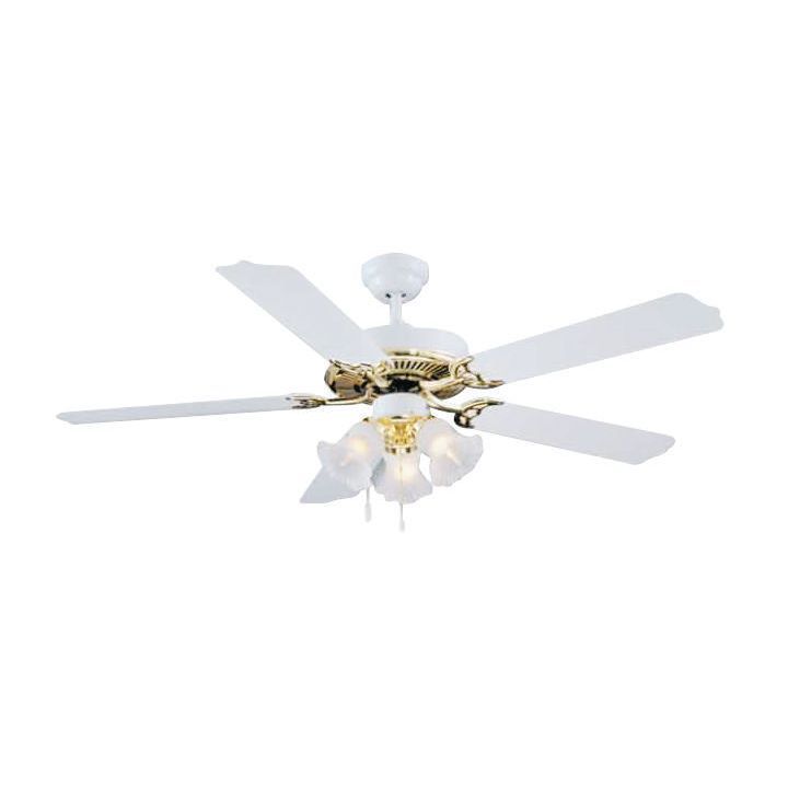 Boston Harbor Ceiling Fan Light Kit Candelabra 3 60 W Lamp White Polished Brass 18 1 2 In H
