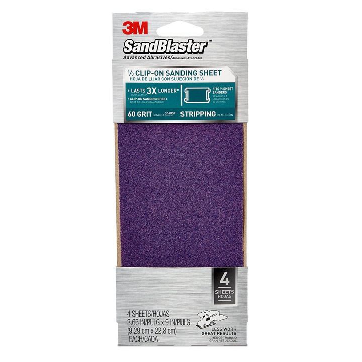 3 sheets 3M Sandblaster Sandpaper Heavy Paint Stripping 60 Coarse