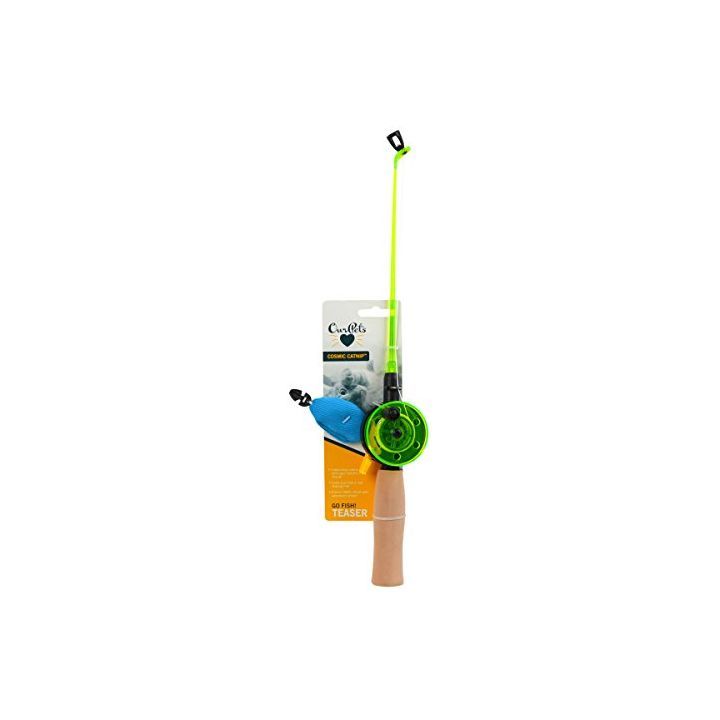 Go Fish Teaser Catnip Rod Interactive Cat Toy Theisen's Home & Auto