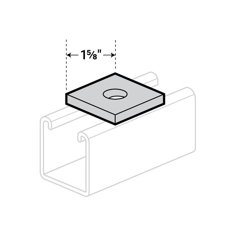 3/4" Square Strut Washer, Zinc Plated K.L. Jack
