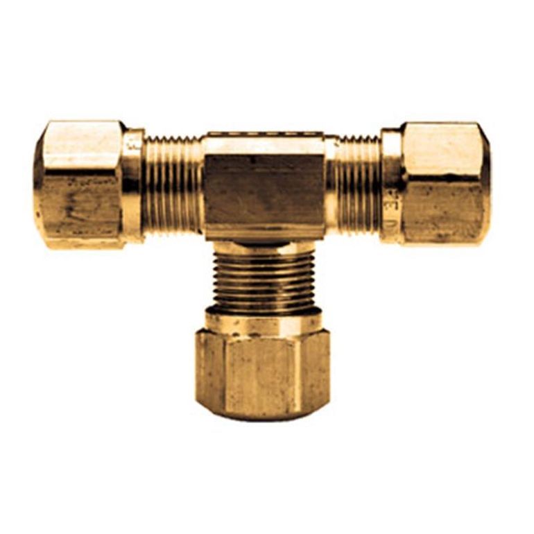 Brass 3/8" Tube DOT Air Brake Tee Fitting K.L. Jack