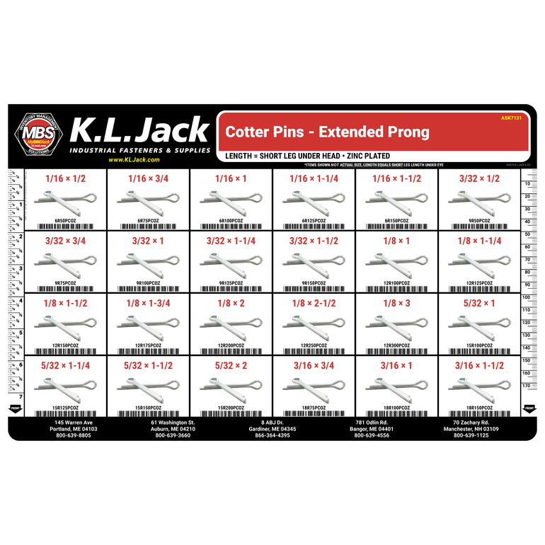 Zinc Plated Cotter Pin Assortment K.L. Jack