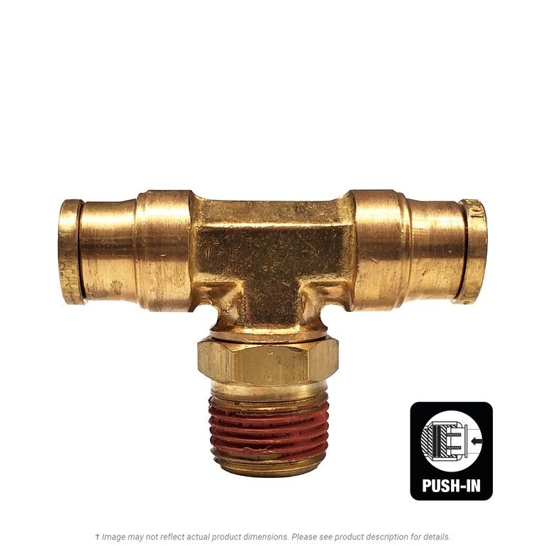 DOT Male PushToConnect Swivel Branch Tee, 1/4T x 1/4T x 1/8 MPT K.L