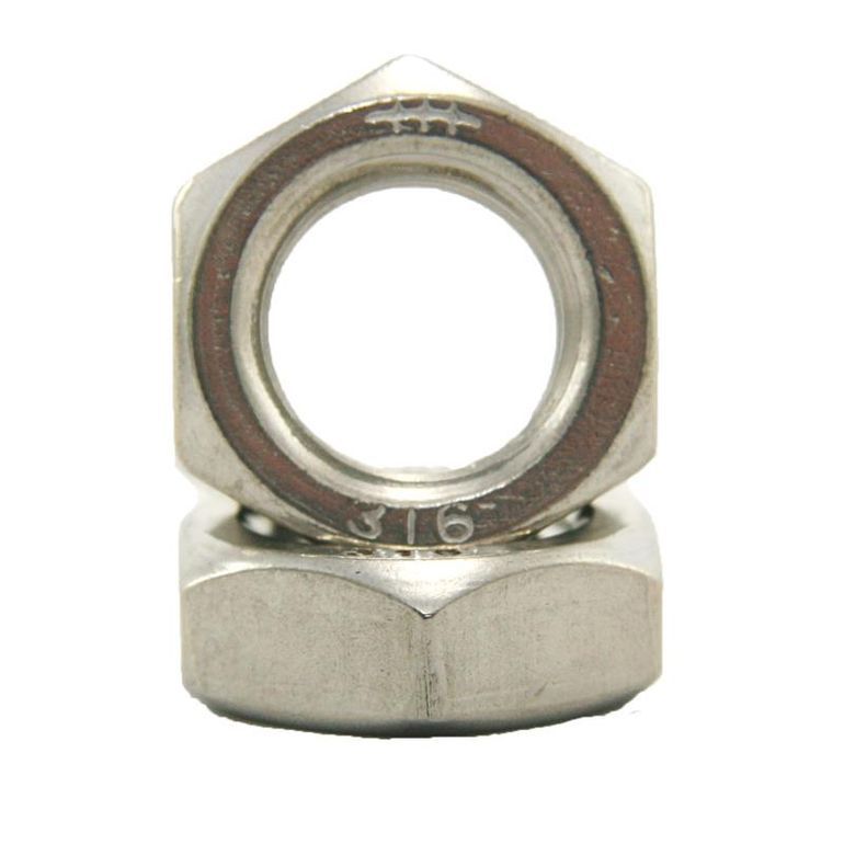 3/8"16 Stainless Steel Finish Hex Jam Nut 316 K.L. Jack