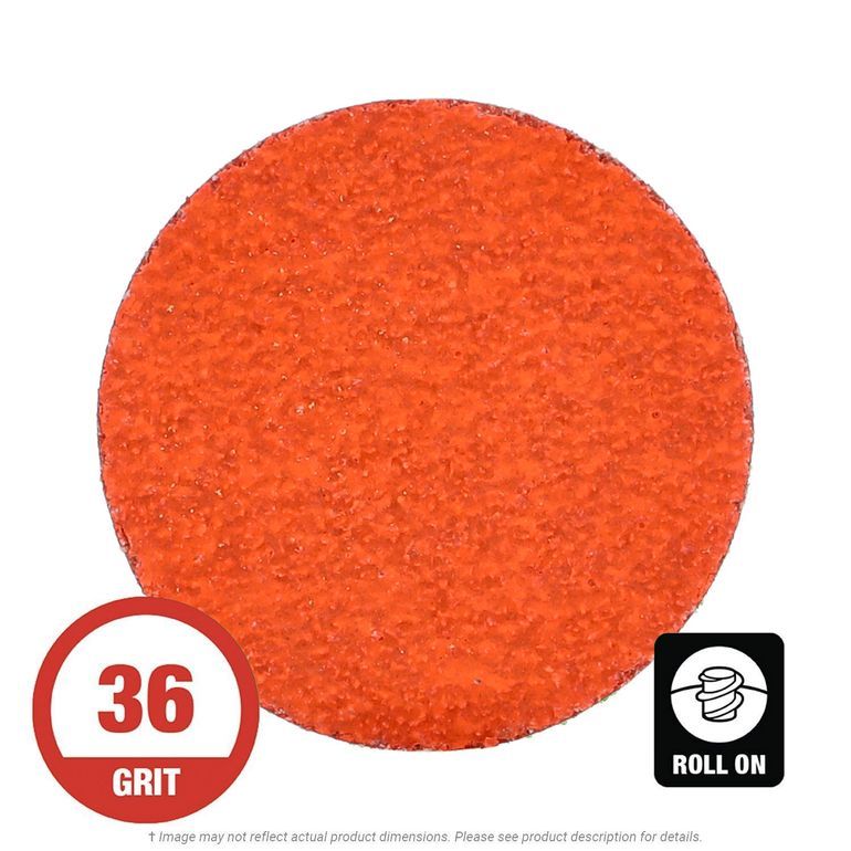 thumbnail image 2 of Benchmark Abrasives 3-Inch 36 Grit Roloc Sanding Discs - 50-Pack, Premium Aluminum Oxide 2 of 6