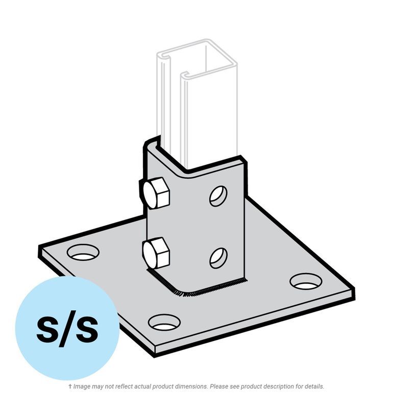 Stainless Steel Square Strut Base 6Hole Mount K.L. Jack