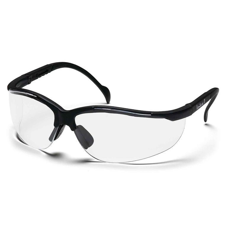 Venture II Clear Lens/Black Frame Safety Glasses K.L. Jack