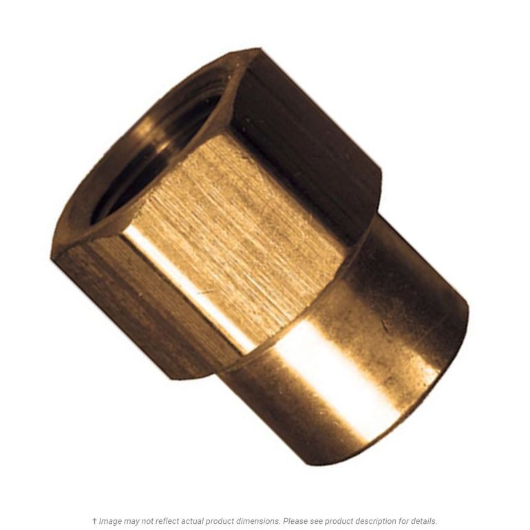Brass Reducing Coupling 1/2" Female Pipe Thread x 3/8" Female Pipe