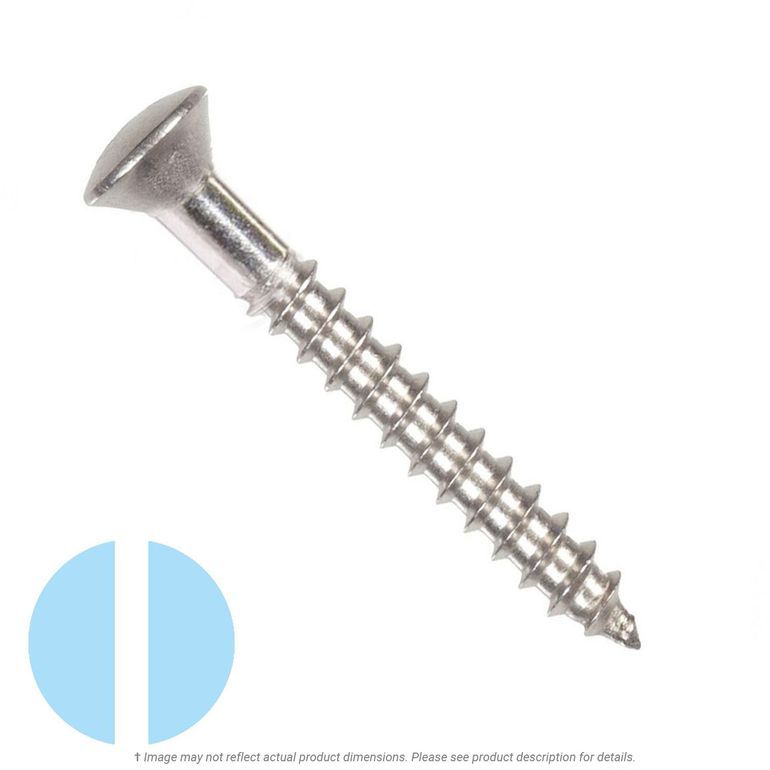 thumbnail image 2 of #10 Stainless Steel Flat Head Wood Screws – Slotted Drive, 18-8 Grade, Assorted Lengths (Pack Of 10) 2 of 14