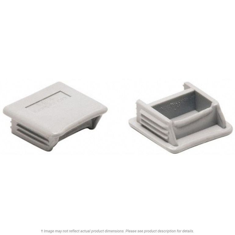100 Pack Gray End Strut Caps - 1-5/8" Plastic Vinyl Uni-Strut Safety Caps