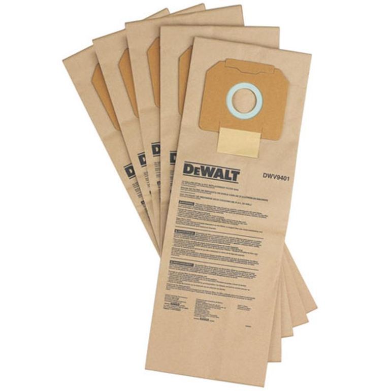 DeWalt Vacuum Paper Dust Bags (5 pack) K.L. Jack