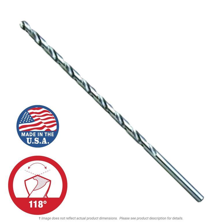 5/8” Longboy 12” OAL Extra Length HSS Drill Bit, 118° K.L. Jack
