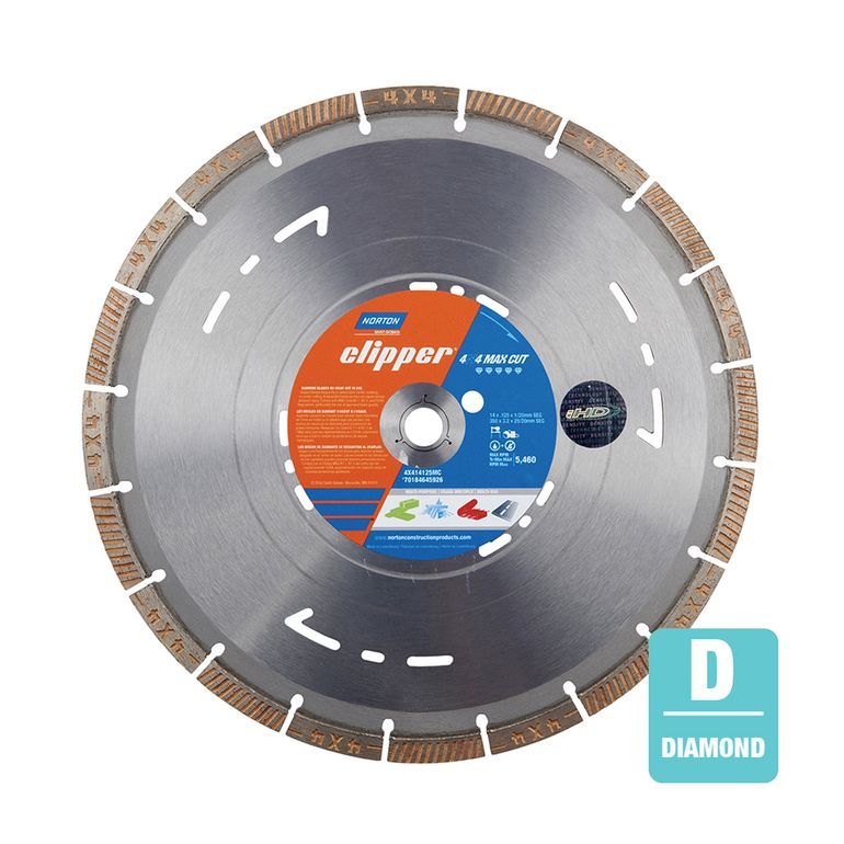 Norton 14" Diamond Blade 4x4 Max Cut K.L. Jack
