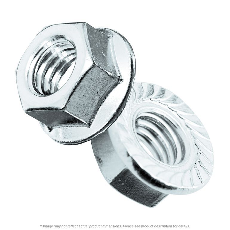 1/4-28 Grade 5 Serrated Flange Whiz Lock Nuts - Fine Thread, Zinc Clear Finish (TheBoltBarn)