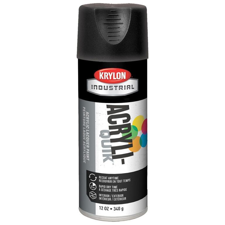 Krylon AcryliQuik Spray Paint UltraFlat Black 12 Fluid Ounces K.L. Jack
