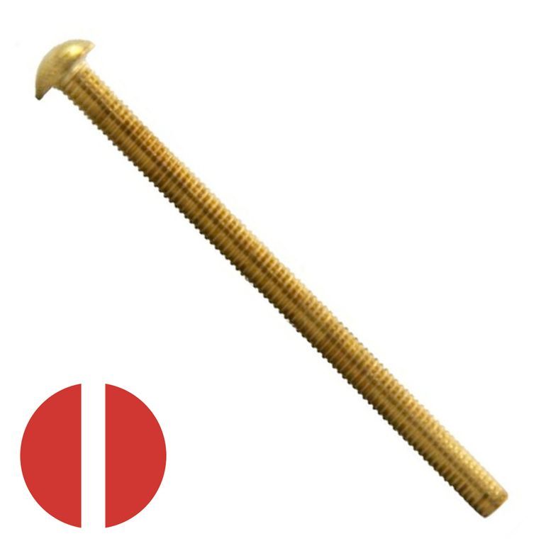 1024 x 1" Brass Slotted Round Head Machine Screw K.L. Jack