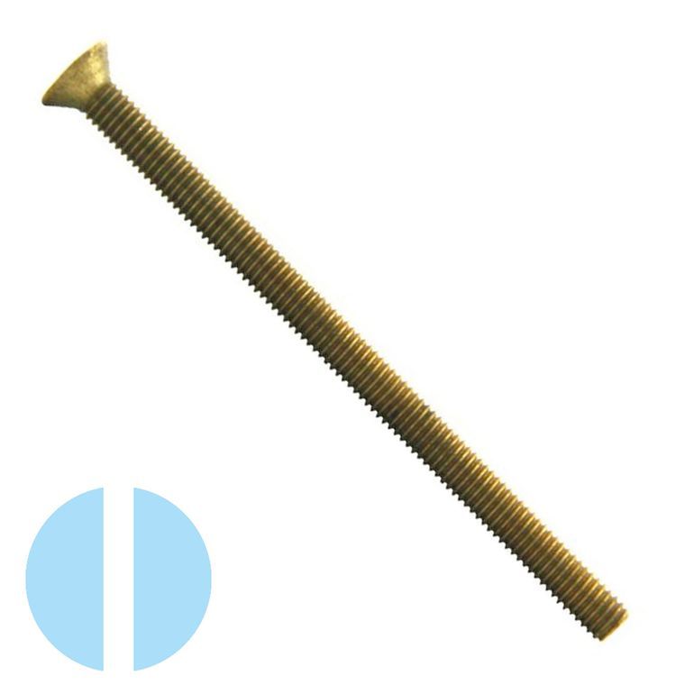 1032 x 5/8" Brass Slotted Flat Head Machine Screw K.L. Jack