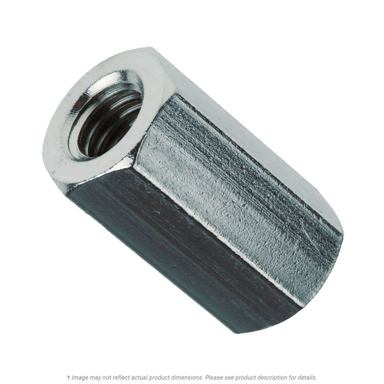 1/4"20 x 7/8" Overall Length Zinc Plated Coupling Nut K.L. Jack