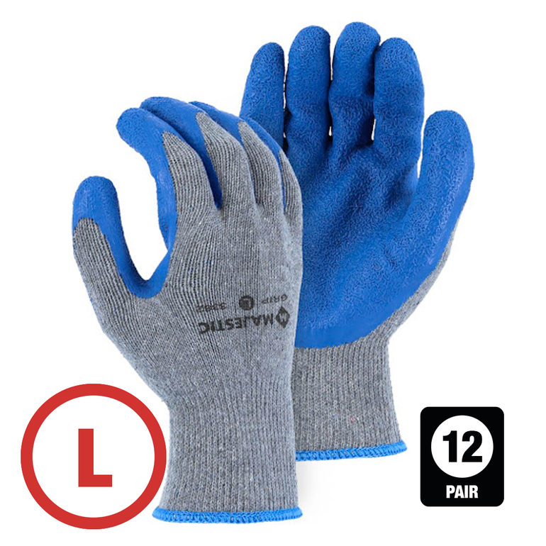 Cotton Knit Rubber Palm Glove Large 12 Pairs Per Bag K.L. Jack