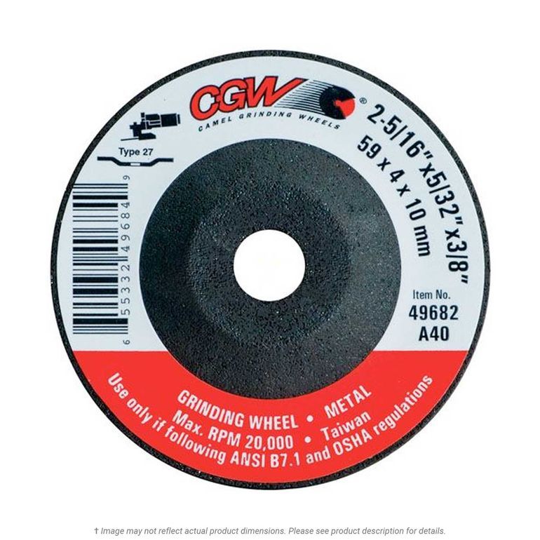 25/16" x 5/32" x 3/8" Camel A40 Type 27 Depressed Center Mini Grinding